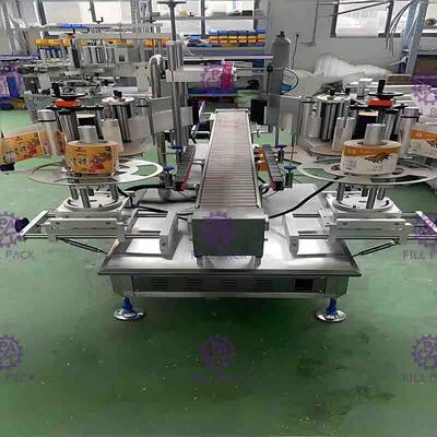 SUS304 40m / นาทีเครื่องติดฉลากขวดแบนอัตโนมัติสองด้าน