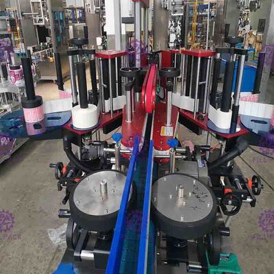 เครื่องติดฉลากขวดแบนสี่เหลี่ยมอัตโนมัติ สติ๊กเกอร์กาวสองหน้ารูปทรงพิเศษ