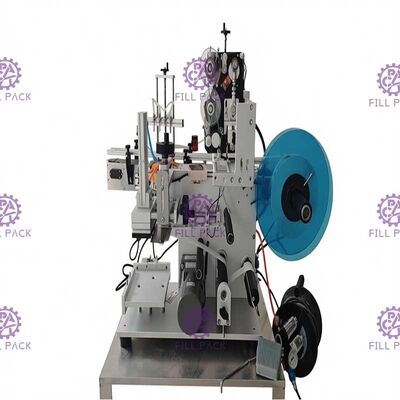 เครื่องติดฉลากขวดสติกเกอร์กาว 1800BPH กึ่งอัตโนมัติสำหรับขวดเหลี่ยม 3 ด้าน