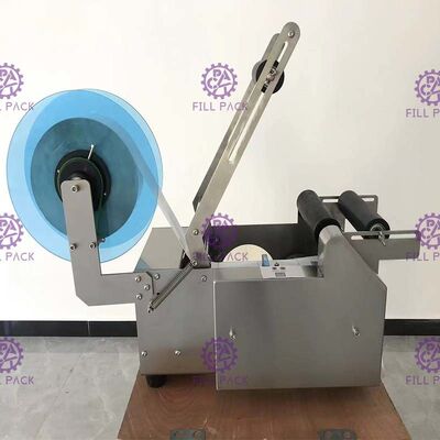 เครื่องติดฉลากกาวตนเองกึ่งอัตโนมัติ 50BPH พร้อมเครื่องพิมพ์รหัส