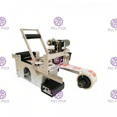 เครื่องติดฉลากขวดกึ่งอัตโนมัติสำหรับฉลากสติกเกอร์พร้อมเครื่องพิมพ์รหัสวันที่