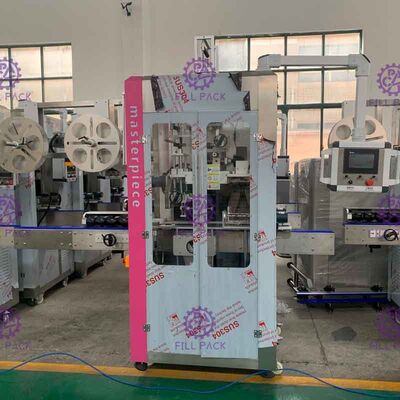 ดับเบิลขับรถสี่ใบที่ติดตั้งเครื่องติดฉลากขวดกับพานาโซนิคไดร์เวอร์