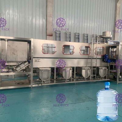 เครื่องบรรจุน้ำ 2 สาย 5 แกลลอน / โรงงาน 300 BPH สำหรับน้ำ Minear