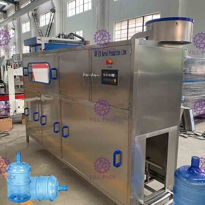 Barrel พลาสติก 5 แกลลอนน้ำเครื่องบรรจุอัตโนมัติหดอุปกรณ์บรรจุภัณฑ์