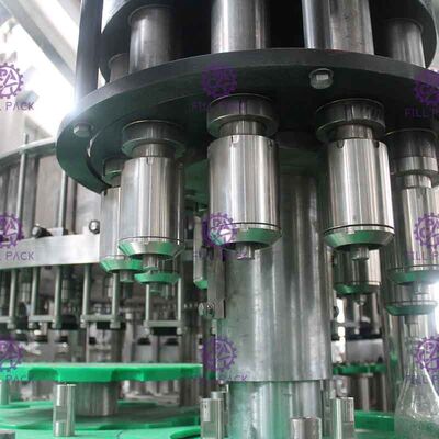 3 In 1 เครื่องดื่มอัดลมบรรจุ Capping Machine ขวดแก้ว Monobloc พร้อมฝาอลูมิเนียม