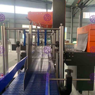 เครื่องห่อฟิล์มหด PE ชนิด L อัตโนมัติ อุปกรณ์กระป๋องน้ำดื่ม ขวดแก้ว PET