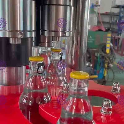 เครื่องบรรจุเครื่องดื่มอัดลม 3000BPH / ฝาแหวนดึงขวดแก้วน้ำอัดลม