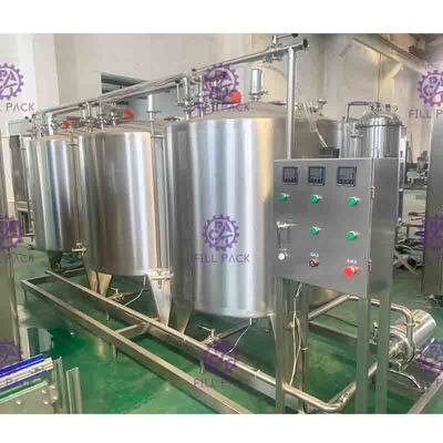 CIP ระบบการทำความสะอาดเครื่องดื่มซอฟท์สายกึ่งอัตโนมัติที่มีรถถัง 500L