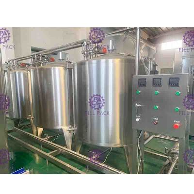 CIP ระบบการทำความสะอาดเครื่องดื่มซอฟท์สายกึ่งอัตโนมัติที่มีรถถัง 500L