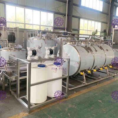 สายการผลิตน้ำผลไม้ผสมเครื่องดื่มรส 7000L / H พร้อมเครื่องนึ่งฆ่าเชื้อจาน UHT