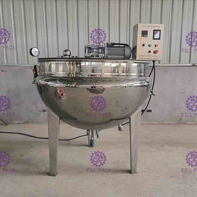 2000LPH อุปกรณ์แปรรูปเครื่องดื่มสามชั้นพร้อมเครื่องกวน