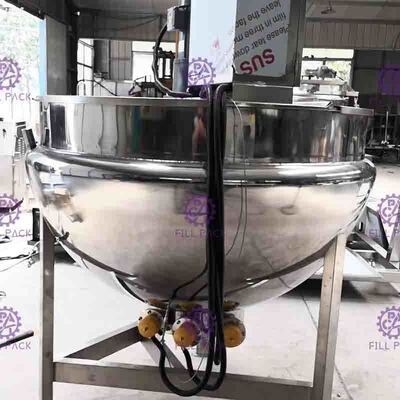 เครื่องทำความร้อนไฟฟ้าสแตนเลสอุตสาหกรรม Steam Jacketed Kettle Tiltable ความจุ 400L