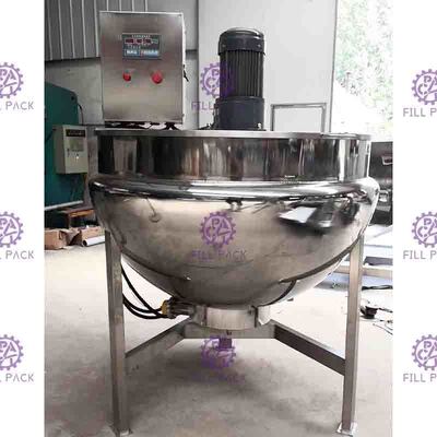 SUS304 3 ชั้น Steam Double Jacketed Kettle พร้อม Agitator 200L