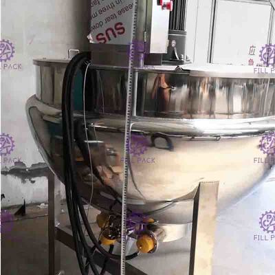 SUS304 3 ชั้น Steam Double Jacketed Kettle พร้อม Agitator 200L