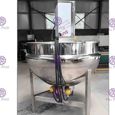 SUS304 3 ชั้น Steam Double Jacketed Kettle พร้อม Agitator 200L