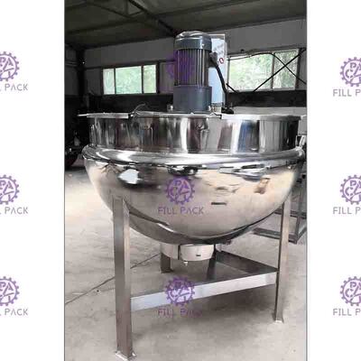 SUS304 3 ชั้น Steam Double Jacketed Kettle พร้อม Agitator 200L