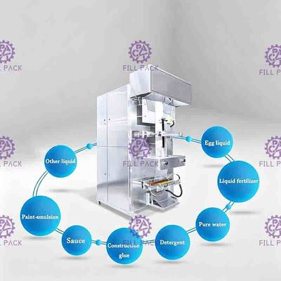 เครื่องบรรจุซองบรรจุของเหลวฟิล์มคอมโพสิต 10KG โปรแกรม PLC