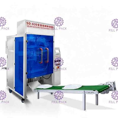เครื่องบรรจุซองบรรจุของเหลวฟิล์มคอมโพสิต 10KG โปรแกรม PLC