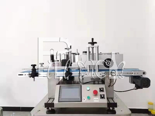 เครื่องติดฉลากสติกเกอร์แบบตั้งโต๊ะ ISO9001 เครื่องผลิตฉลากขวดกลม