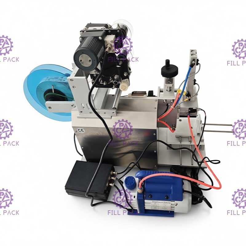 เครื่องติดฉลากขวดสติกเกอร์กาว 1800BPH กึ่งอัตโนมัติสำหรับขวดเหลี่ยม 3 ด้าน
