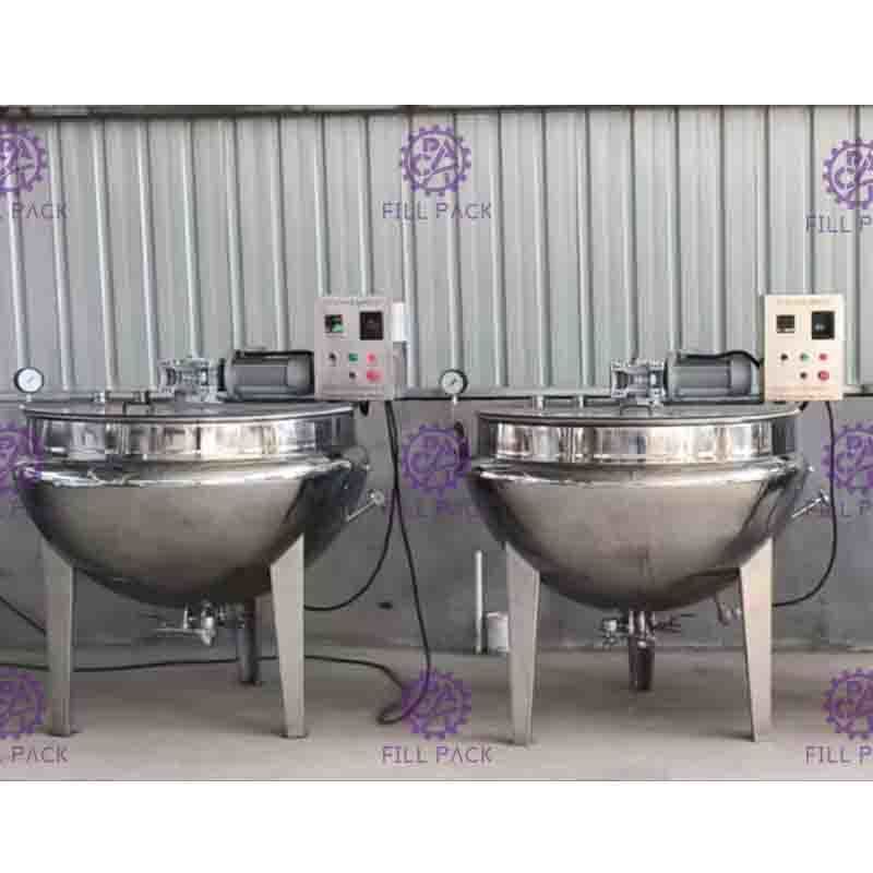 2000LPH อุปกรณ์แปรรูปเครื่องดื่มสามชั้นพร้อมเครื่องกวน