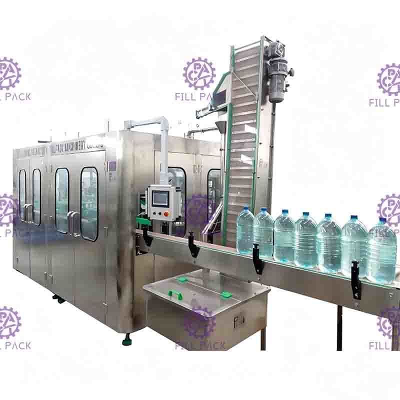 เครื่องบรรจุน้ำขวดพลาสติก 3L / 5L / 10L Mineral 3 In 1 1500BPH