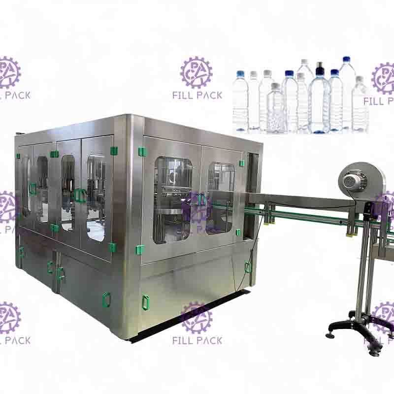 PLC ควบคุม 3 ใน 1 เครื่องบรรจุน้ำ SUS304 ด้วยสกรูฝา